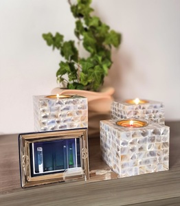 Portavelas de Té con Incrustaciones de Madreperla Hechas a Mano por ILAHI, Ecológicas, con Impresión Personalizada, Recipiente para Velas Aromáticas, Regalo de Cumpleaños/Navidad - Product Image 5