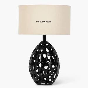 New Designs Home Decoration for Bedroom Use Aluminum Metal Round Shape Black <b>Matt</b> Affordable Price <b>Table</b> Lamp - Product Image 1