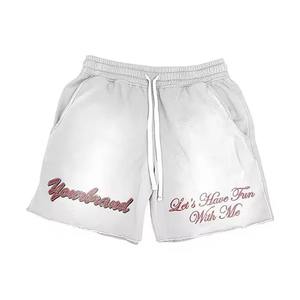 Nouvel ensemble de shorts OEM de haute qualité, délavé à l'acide, personnalisé, style streetwear estival, 100 % coton, sérigraphié, style vintage hip-hop - Product Image 3