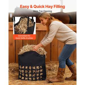 Bolsa de Heno para Caballos, Construcción de Nailon Premium, Revestimiento Impermeable de PVC, Correas de Suspensión Ajustables, Ganchos Metálicos, Cuidado de Caballos Lentos - Product Image 5