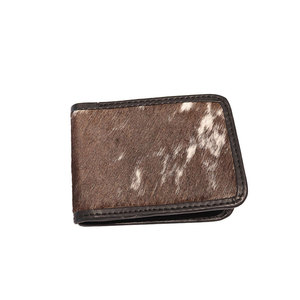 Portefeuille en cuir de vachette fait main de haute qualité pour homme, portefeuille fin à rabat en cuir à poils, cuir naturel de qualité - Product Image 5