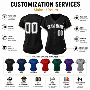 Custom Women’s Baseball Jersey Button <b>Down</b> Team Uniform OEM Personalized Name Number Breathable Polyester Shirt - Product Image 3