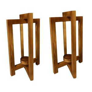 Handmade Solid Wood Candle <b>Holder</b> Stand Set Decorative Wooden <b>Tealight</b> <b>Holder</b> Modern Home Decor - Product Image 3