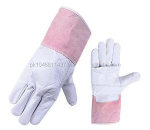 Gants de sécurité industriels en cuir de chèvre JNM SAFETY de qualité supérieure, résistants à la chaleur, avec manchette en toile pour soudeurs TIG - Product Image 3