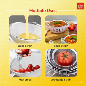 HIGH QUALITY SS CHS COMMERCIAL <b>STRAINER</b> SOUP AND JUICE WITH FINE <b>MESH</b> SINGLE HANDLE KITCHEN - Product Image 6