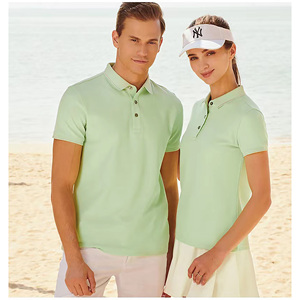 Men's <b>Blue</b> Short Sleeve <b>Polo</b> <b>Shirt</b> Solid Color Casual Style Button Design Regular Fit Breathable Fabric - Product Image 2