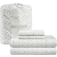 Ensemble de draps de lit 4 pièces en coton 100% Misty Dot, draps rafraîchissants pour lit California King
