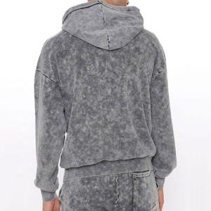 Ensemble de survêtement à capuche délavé pour homme, coupe ample, en coton, décontracté, pour l'automne, avec poches latérales et taille élastique - Product Image 5