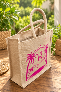 Wholesale Promotion Jute Grocery Shopping Burlap <b>Beach</b> Jute Tote <b>Bag</b> for Gifts - Product Image 2