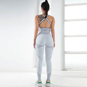 Conjunto de yoga para mujer, personalizado, de alta calidad, sin costuras, ligero, con el mejor diseño, ropa deportiva de alta elasticidad para gimnasio, conjunto de yoga para mujer - Product Image 3