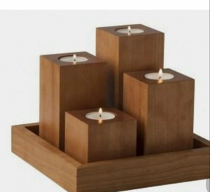 Wooden Handmade <b>Candle</b> Stand FAIZA CRAFT FC-2228 for Home Decoration Christmas and Other Occasions Round Star Heart Shapes - Product Image 4