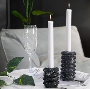 Porte-bougie en marbre, décoration d'intérieur à prix abordable, porte-bougie en marbre luxueux pour la décoration de la maison, porte-bougie parfait - Product Image 1