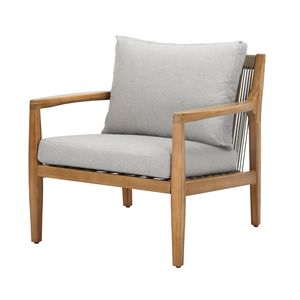 Juego de Muebles de Madera de Acacia de 5 Piezas para Exteriores, Resistente a la Intemperie, en Color Gris y Natural, Sofá Seccional y Mesa de Centro para Jardín - Product Image 6