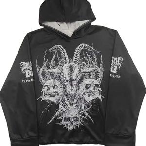 Vintage Hip Hop Street para hombre Halloween polar bordado con capucha de algodón con cremallera completa Us personalizado algodón térmico poliéster hombres - Product Image 1