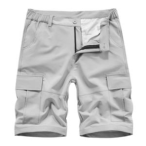 Short cargo décontracté d'été pour homme, personnalisé, en toile premium 100% coton, délavage foncé, vente en gros, printemps-automne, avec fermeture éclair - Product Image 6