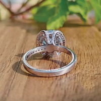Bague de fiançailles en argent sterling 925 avec moissanite grise taille portugaise 2,00 carats, bague diamant antique, bague diamant moissanite