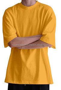 T-Shirt de luxe pour hommes 180g 100% coton Jersey tissu écologique respirant goutte épaule conception grande taille à manches courtes col rond - Product Image 3