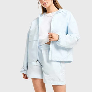 Chaqueta cortavientos de nailon impermeable hecha a medida, chaqueta softshell completa, cálida, doble cremallera para mujer, chaquetas de nailon. - Product Image 6
