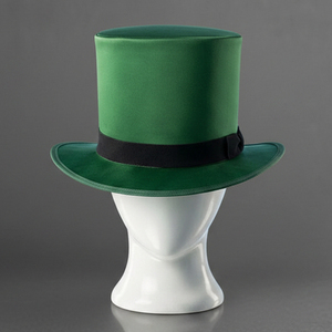 Premium quality custom made Handmade Green Silk <b>Top</b> Hat Victorian Steampunk Gothic Cosplay Accessory - Product Image 4