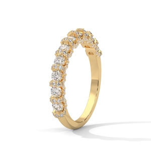 Anillo Clásico de Oro con Diamantes de Media Eternidad, con Piedras Cultivadas en Laboratorio, Elegante Regalo de Joyería para Aniversario de Bodas - Product Image 2