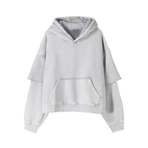 Sudadera con Capucha Oversize para Hombre, Estilo Vintage Lavado al Ácido, Manga Larga, Corte Holgado, Estilo Casual Urbano para Hombre - Product Image 1