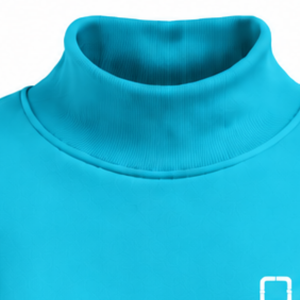 Sudadera de cuello alto azul turquesa para mujer, personalizada con estampado frontal, manga larga, estilo oversize, forro polar, informal, para invierno - Product Image 3