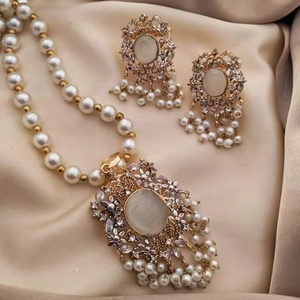 Collier long indien personnalisé avec zircon, idéal pour mariages, fiançailles, l'Aïd et les fêtes – Parure de bijoux pour femmes – Vente chaude - Product Image 4
