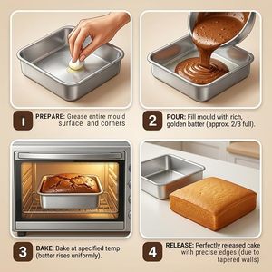 Juego de moldes cuadrados para pastel de aluminio, 1 unidad (6 pulgadas) |   Molde para Pastel Cónico, Bandejas para Hornear de Grado Alimenticio - Product Image 5