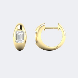 Exquisite <b>Emerald</b> Cut Lab Grown Diamond 925 Sterling Silver <b>Earrings</b> for Women Luxury Anniversary Gift IGI SGL Certified 1.00ctw - Product Image 6