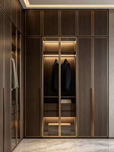Armoire sur mesure avec dressing intégré, meuble de rangement moderne en bois, porte à battants, autoportant, pour chambre à coucher et hôtel - Product Image 2