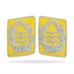 Écussons de col en fil d'or et d'argent de qualité supérieure, faits à la main, insignes de cérémonie pour uniforme - Product Image 2
