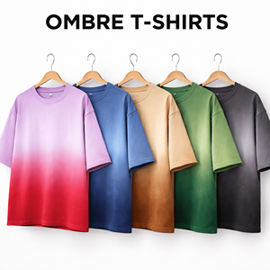 Camiseta Oversize Premium Ombre para Hombre, 240 GSM, Algodón Pesado, Color Degradado, Estilo Urbano, Manga Corta, Informal - Product Image 2