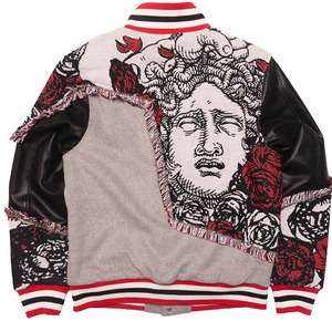 เสื้อแจ็คเก็ต Letterman สำหรับผู้ชาย พิมพ์โลโก้ตามสั่ง ขายส่ง คอตั้ง กันน้ำ ใส่ได้สองด้าน เป็นมิตรกับสิ่งแวดล้อม สไตล์สปอร์ตสำหรับฤดูหนาว - Product Image 3