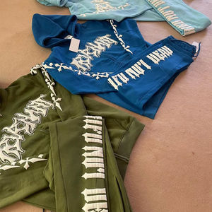 Chándal con Estampado Puff Estilo Urbano |   Conjunto de Sudadera con Capucha y Pantalones Deportivos de Diseñador |   Chándal Deportivo Personalizado con Logotipo OEM - Product Image 6