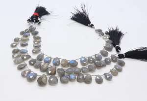 Perles de labradorite naturelle facettées en forme de poire, perles de labradorite bleue à reflets, brin de perles de labradorite, perles de labradorite en vrac pour la fabrication de bijoux - Product Image 5