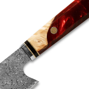 Couteau de Chef Japonais LEGACY BLADES en Acier Damas, 8 Pouces, Forgé à la Main, Écologique, Compatible Lave-Vaisselle, Manche en Bois, Vente en Gros OEM ODM - Product Image 3