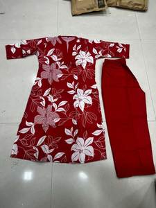 Conjunto de Kurtis/Kurta 100% algodón con un hermoso diseño de cuello y corte recto, bordado sofisticado y elegante, ideal para el uso diario. - Product Image 2