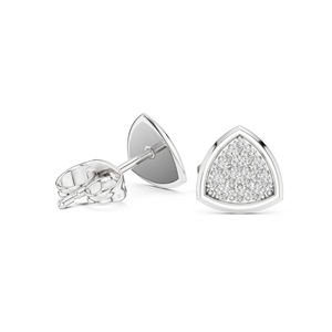 Pendientes de compromiso de oro rosa de 14 quilates con diamantes cultivados en laboratorio para mujer |   Diamante Cultivado Nuevo - Product Image 4