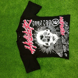 T-shirt Hell Star pour homme, streetwear oversize, haute qualité, 100% coton, t-shirt graphique unisexe, hauts décontractés, vente en gros, commande en gros, faible MOQ - Product Image 5