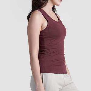Camiseta Deportiva Ajustada sin Mangas para Mujer, Estilo Racerback, Informal, para Gimnasio, Yoga, Correr, Entrenamiento, Ropa Deportiva Activa, Poliéster/Algodón, Transpirable - Product Image 3