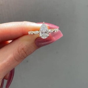 Authentic Oval Cut <b>Diamond</b> Solitaire Halo <b>Ring</b> 14K Solid Gold Lab Grown VS1 1.01CT IGI Certificate For Engagement Proposal Gift - Product Image 3