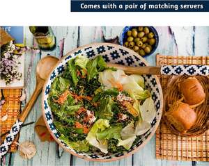 Juego de regalo de cuencos para ensalada, cuenco grande, cuenco de madera de mango con pinzas, para ensaladas, pasta, frutas, guarniciones, altura incluye accesorios a juego - Product Image 2