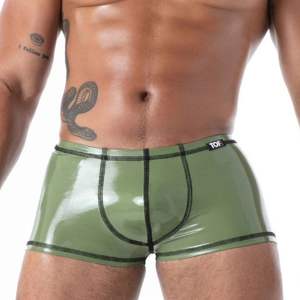 Boxer zippé intégral Kinky noir et blanc pour homme, coupe ajustée, sexy, style clubwear fetish - Product Image 5