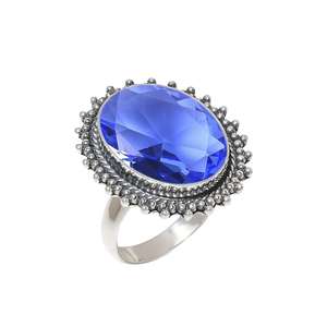 Anillo de Tanzanita de Forma Ovalada en Plata de Ley 925, Joyería Bohemia Hecha a Mano, Regalo para Mujer - Product Image 3