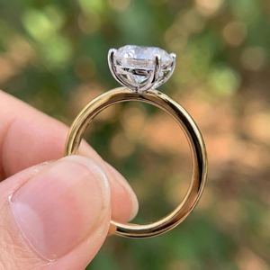 Anillo de Diamante Cultivado en Laboratorio de Corte Ovalado de Lujo de 2.01CT, Certificado por IGI, con Oro Amarillo de 14K, Joyería Fina, Regalo de Compromiso o Boda - Product Image 4