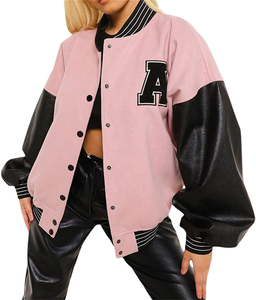 Women's Wool Varsity <b>Jackets</b> Wholesalers Custom Design Embroidery Patches Cropped Letterman <b>Jackets</b> for Women Breathable - Product Image 1