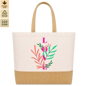 Sac fourre-tout de plage en mélange jute-coton non laminé 220 GSM, 61x41x18 cm, avec logo personnalisé, vente en gros, OEM, commande en gros, modèle SS167 - Product Image 1