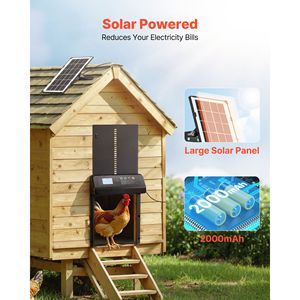Porta Automatica per Pollaio a H con Display LCD, Alimentazione Solare, Telecomando, Sensore Luce e Timer - Nuova Condizione - Product Image 2