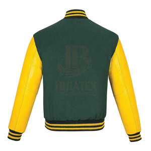 Veste d'hiver pour homme, couleur unie, design unique, haute qualité, manches en cuir élégantes, veste de style Letterman pour homme - Product Image 4