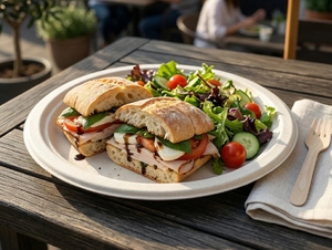 Compostable Bagasse <b>Disposable</b> 10 inch <b>Plates</b> Round Biodegradable Serving Dishes for Restaurant Party Food Service - Product Image 1